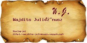 Wajdits Juliánusz névjegykártya